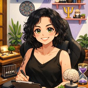 Imagem criada pela IA baseada em foto do consultório da psicóloga